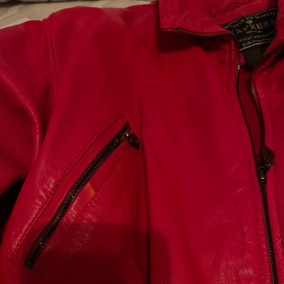 Garantie de qualité EXPRESS. Red leather jacket. - Picture 3 of 5